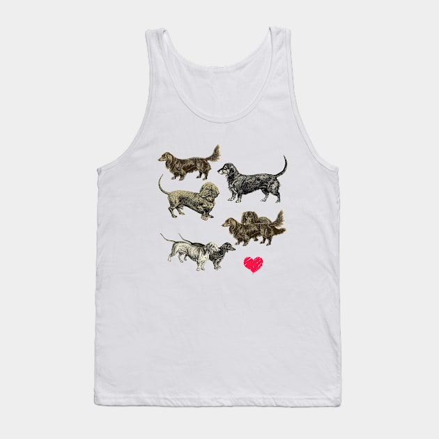 I LOVE DACHSHUNDS Tank Top by Biophilia